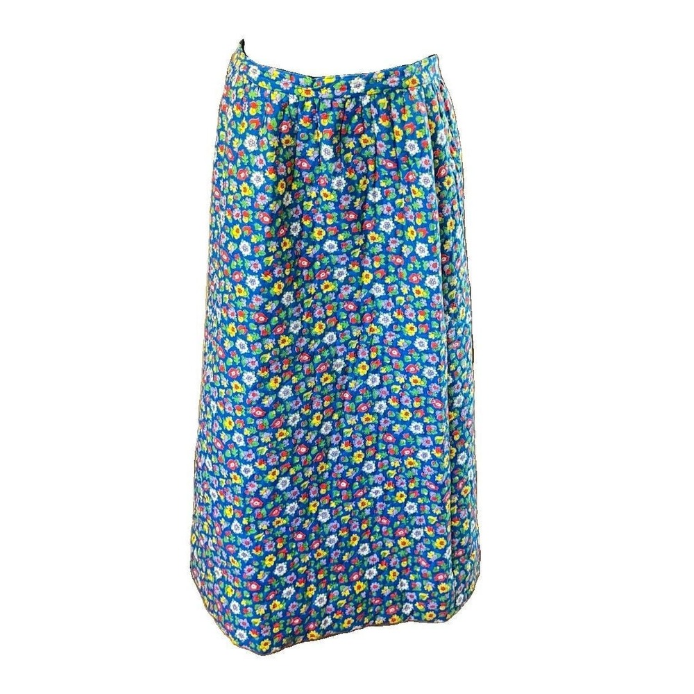 Vintage 70s Jumpin Juniors Skirt XS Floral Quilted Maxi Cottagecore A-Line Boho - Picture 6 of 16